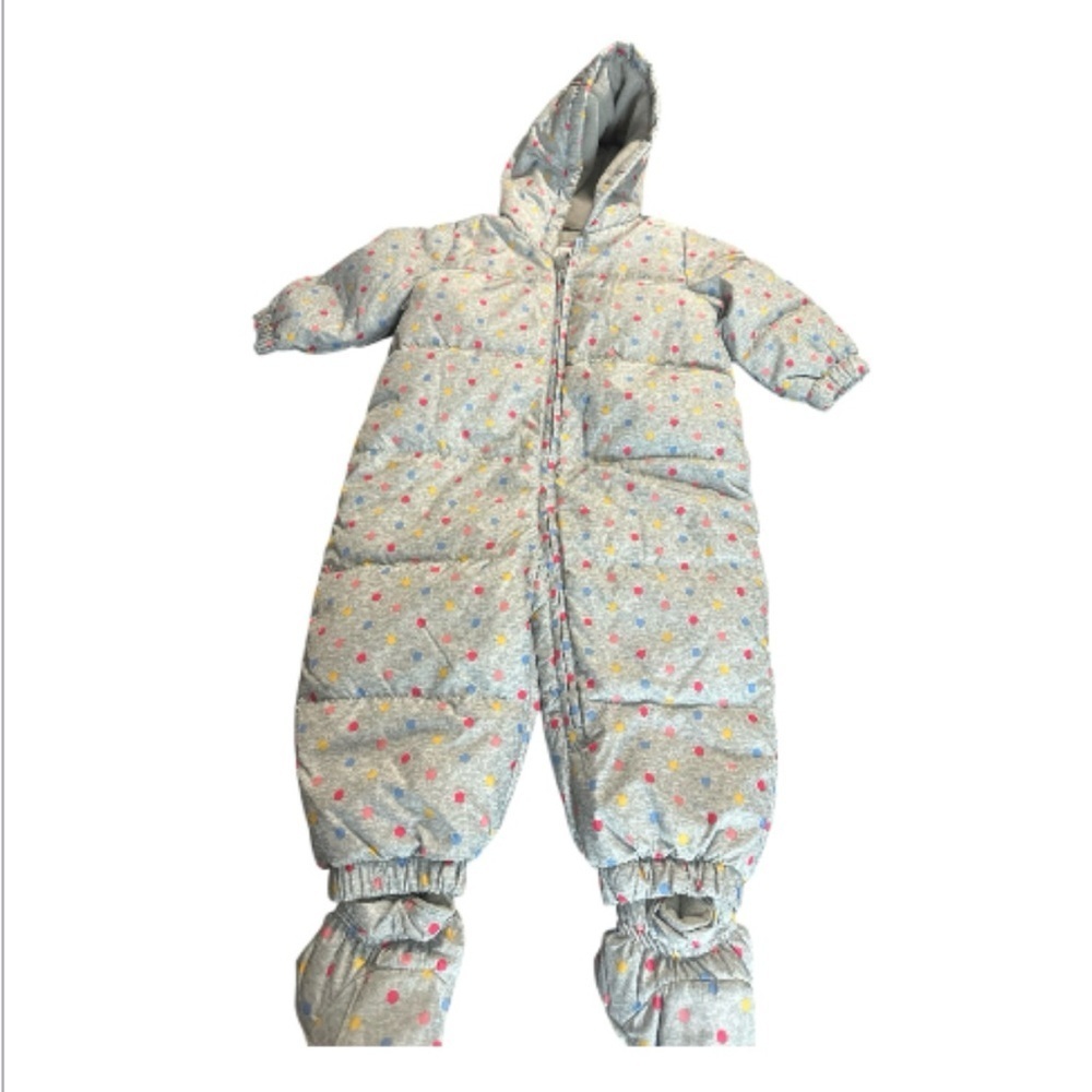 GAP Gray Snowsuit with Colorful Dots
